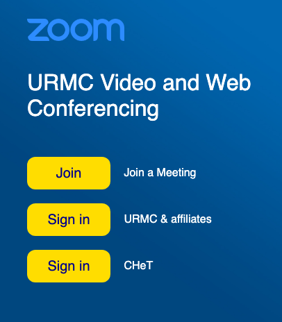 URMC Zoom Log in